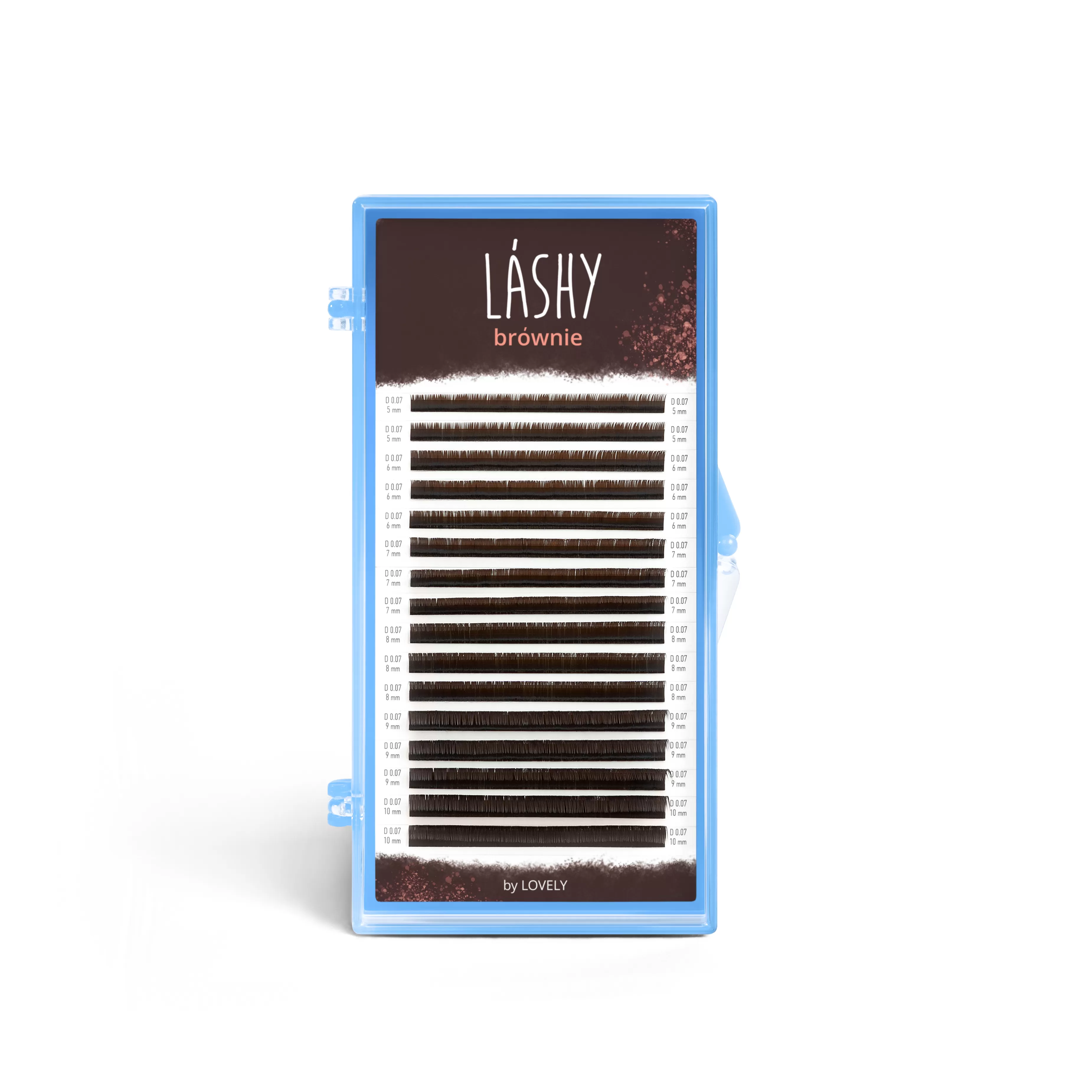 Ресницы LASHY темно-коричневые Brownie микс - 16 линий